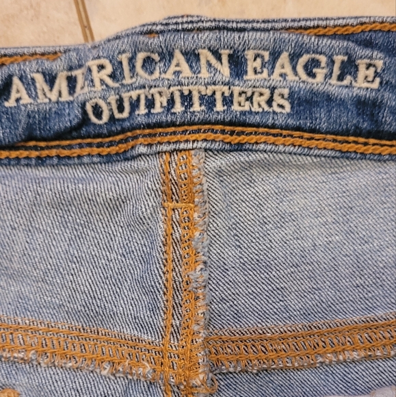 American Eagle Outfitters Distressed Skinny Blue Jeans Women's 12 Long - Picture 4 of 5